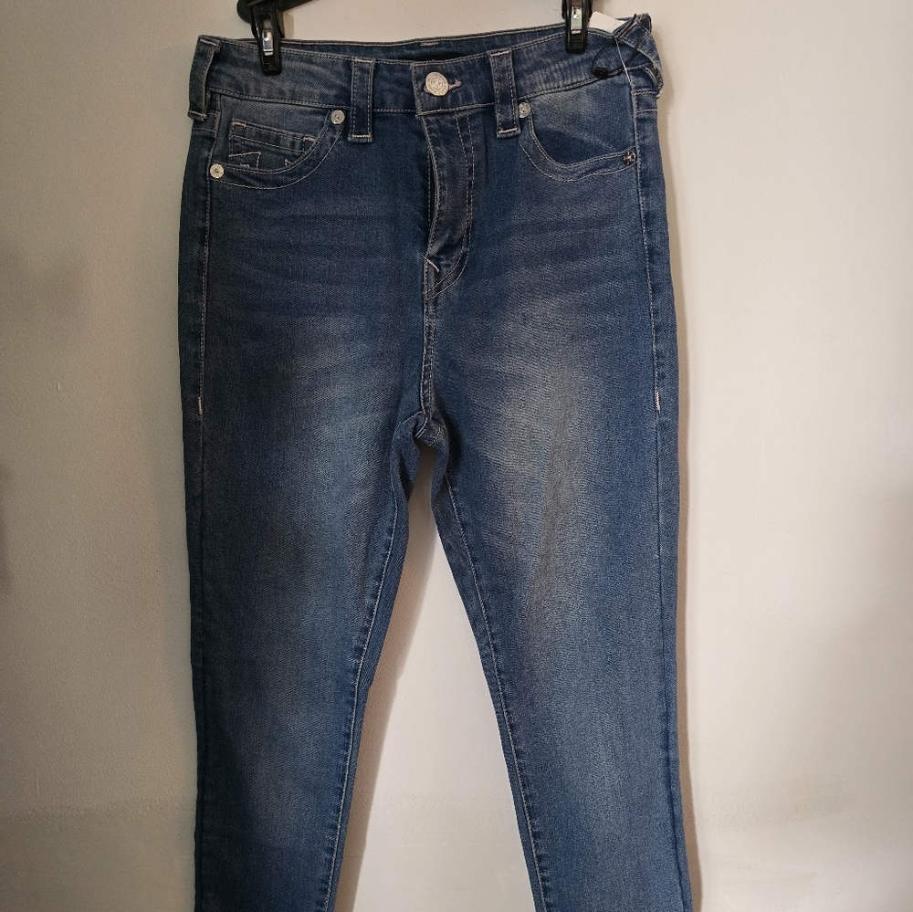 True Religion High Rise Super Skinny Jeans - Blue